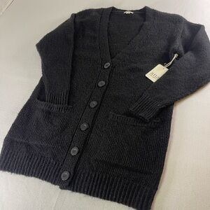 Long Black Button up Cardigan Sweater by Ana Size XS A